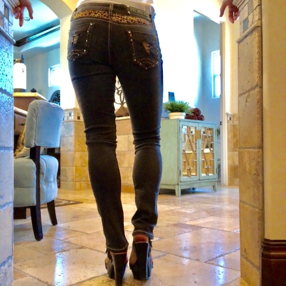 Denim - $10 cheetah bling jeans!